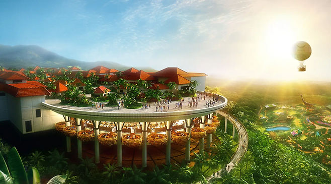 오키나와 초대형 자연 테마파크 ‘정글리아’. 총 22개 어트랙션과 스파·레스토랑 등 부대시설을 갖췄다. [정글리아 공식 홈페이지 캡처]