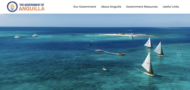 앵귈라 정부 홈페이지. 이 홈페이지의 주소는 gov.ai다. [사진 = 앵귈라 정부 홈페이지 캡처]