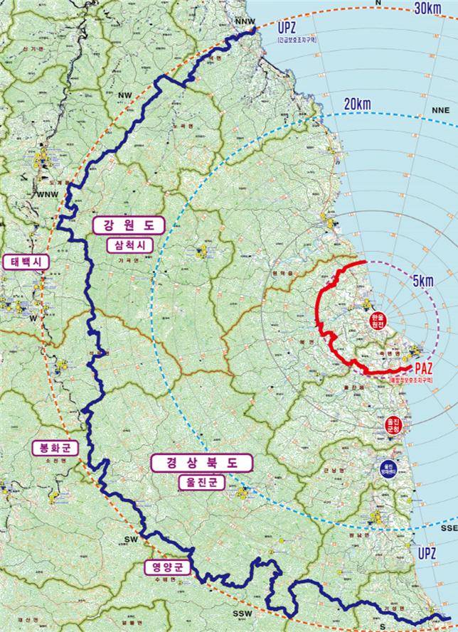 한울원전 비상계획구역 ⓒ영양군