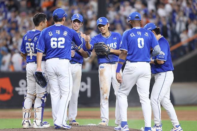 삼성은 지난달 15일부터 승률 1위를 기록하며 8월을 마무리했다. 박진만 감독의 미팅 이후 선수단은 각성하며 분위기를 끌어올렸다. 사진제공｜삼성 라이온즈