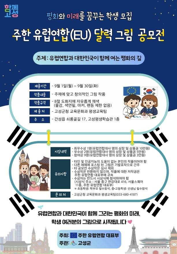 주한 유럽연합과 달력 그림 공모전 [강원 고성군 제공. 재판매 및 DB 금지]