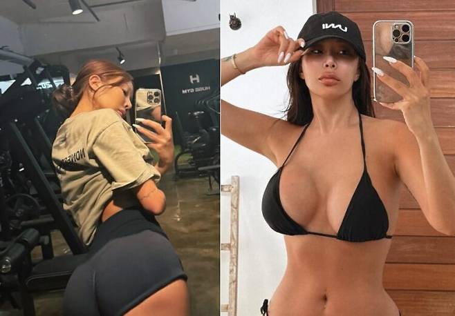 제시가 비결로 꼽은 레그프레스는 허벅지와 엉덩이 근육을 키울 수 있다. [사진=제시 인스타그램]