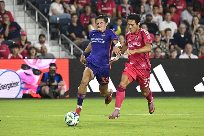 MLS 하반기 세인트루이스에서 활약 중인 정상빈. 사진 | 연합뉴스