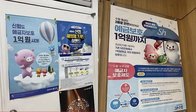 2일 서울시 소재 수협, 신협 점포 내부에 예금자 보호 한도 상향을 안내하는 포스터가 부착돼 있다.ⓒ데일리안 박상우 기자