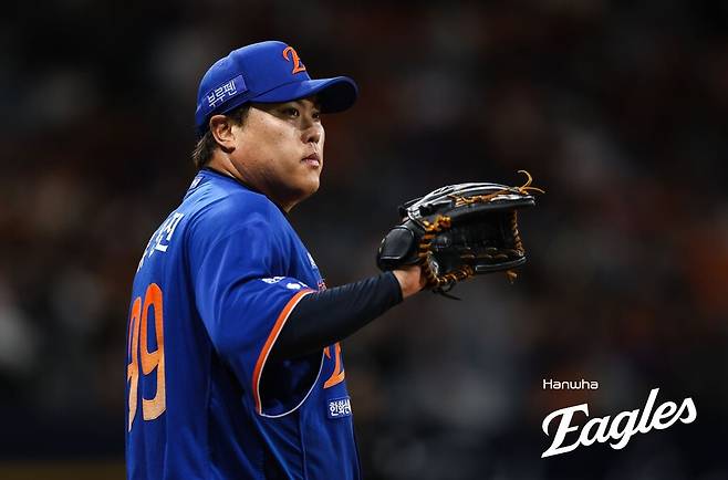 ▲ 마흔을 바라보는 나이에도 여전한 클래스를 과시하고 있는 류현진 ⓒ한화이글스