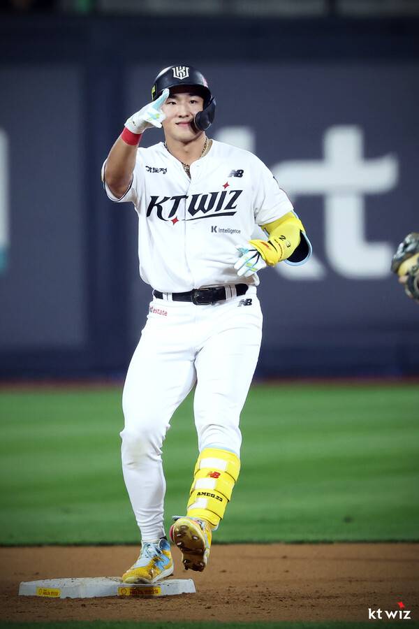 안현민이 2루타를 작렬했다. (사진=KT 위즈)