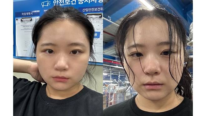 박지현 전 더불어민주당 비상대책위원장의 아르바이트 전후 모습 (사진, 박지현 전 더불어민주당 비상대책위원장 SNS)