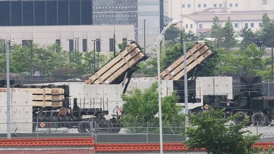 지난 5월 23일 경기도 평택시 캠프 험프리스에 패트리엇 미사일이 배치돼 있다. 연합뉴스