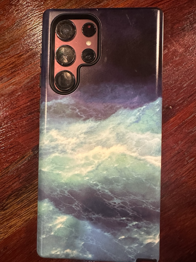 ▲네스의 휴대폰 케이스. 페오도시야 출신 낭만주의 화가 이반 아이바좁스키의 작품이 그려져 있다. 그녀의 고향에 대한 향수를 보여준다.ⓒ외대알리(김명휘)