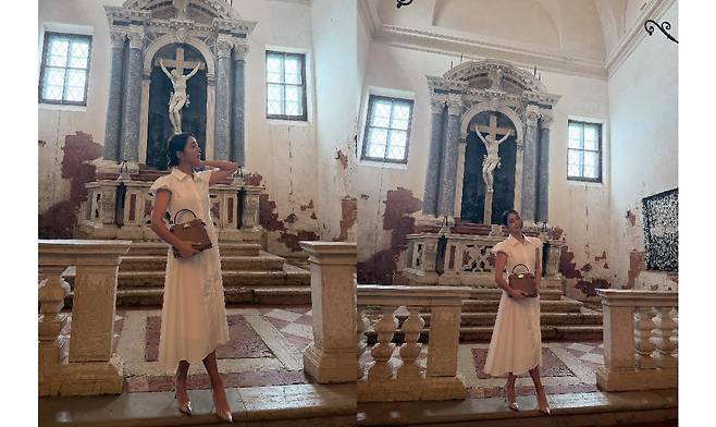 배우 이민정이 신성모독 논란에 휩싸이면서 여론의 뭇매를 맞고 있다. 이민정 SNS 캡처