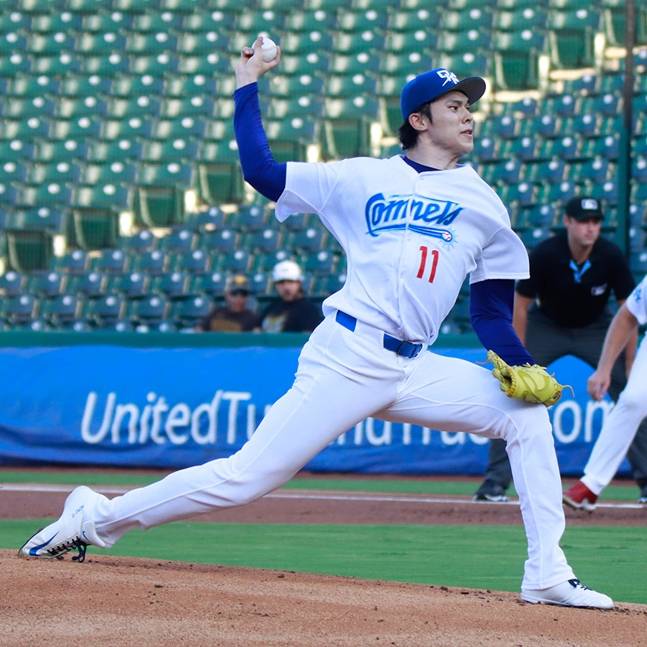 사사키의 투구 모습. /사진=오클라호마시티 코메츠 공식 SNS