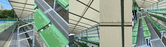 코리아오픈이 열리는 올림픽공원 테니스경기장 관중석이 낙후돼 안전사고 우려까지 나오고 있다. JSM 제공