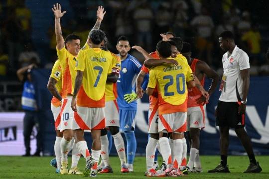 북중미 월드컵 본선 진출을 확정지은 콜롬비아 대표팀 선수들. 사진[AFP=연합뉴스]
