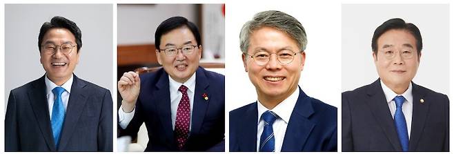 좌측부터 강기정 광주시장, 문인 북구청장, 민형배 국회의원, 이병훈 호남특위 수석부위원장(가나다순). 더불어민주당 제공