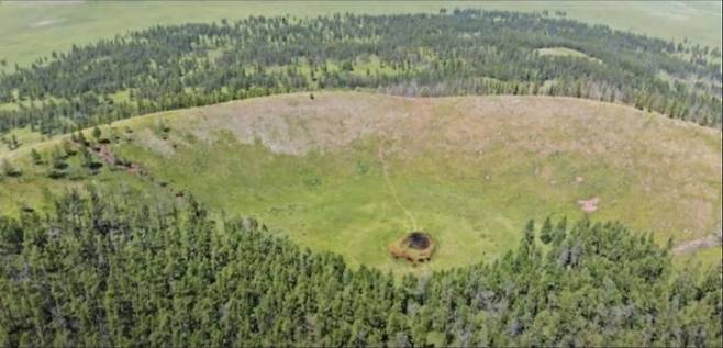 몽골 오랑터거 화산. 사회관계망서비스(SNS) 캡처
