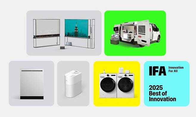 LG전자가 5일(현지시간) 독일 베를린에서 열린 IFA 2025 이노베이션 어워드에서 최고상을 비롯해 총 17개 상을 받았다.ⓒLG전자