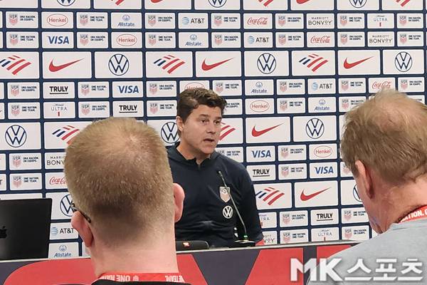 마우리시오 포체티노 감독이 기자회견을 갖고 있다. 사진(美 모리스타운)= 김재호 특파원