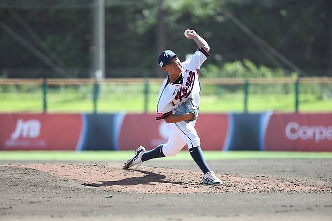 ▲ 4⅓이닝 퍼펙트, 8탈삼진을 곁들인…용인시야구부(U18) 최요한. ⓒ WBSC