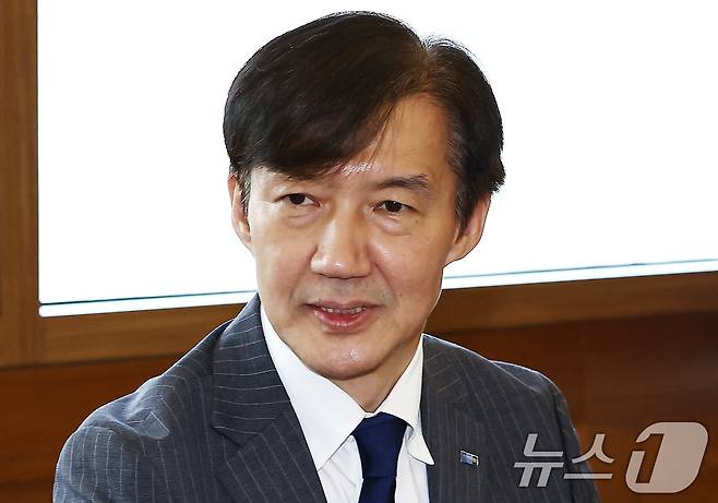 조국혁신당 조국 혁신정책연구원장이 지난 4일 오후 서울 종로구 조계사에서 총무원장 진우스님을 예방하며 발언하고 있다. 2025.9.4/뉴스1 ⓒ News1 김민지 기자