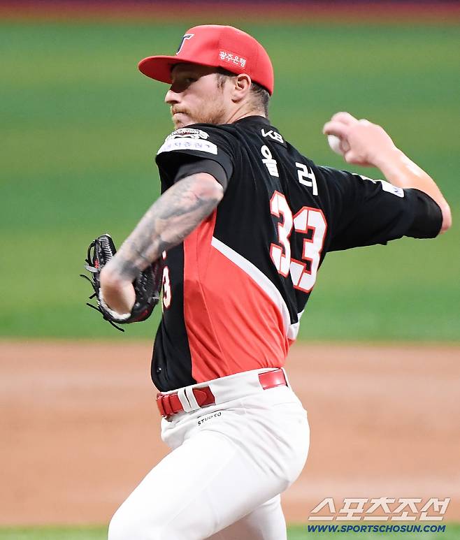 25일 서울 고척스카이돔에서 열린 KIA-키움전. KIA 선발투수 올러가 투구하고 있다. 고척=정재근 기자 cjg@sportschosun.com/2025.6.25/