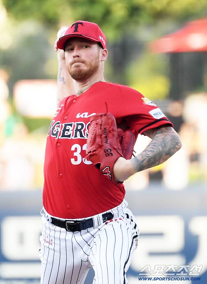 24일 광주 기아챔피언스필드에서 열린 KIA 타이거즈와 LG 트윈스의 경기. KIA 올러가 역투하고 있다. 광주=박재만 기자 pjm@sportschosun.com/2025.08.24/