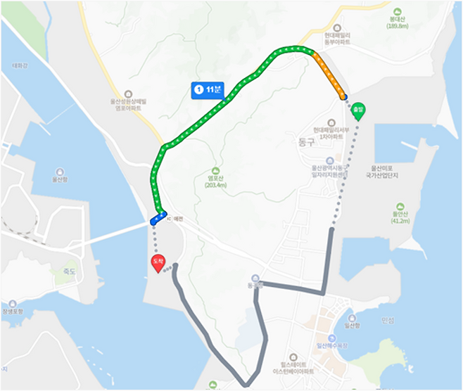 울산 동구 지역. <자료=네이버 지도>