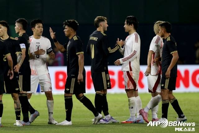 일본은 7일(한국시간) 미국 캘리포니아주 오클랜드의 오클랜드 콜리세움에서 열린 멕시코와의 2026 북중미월드컵 대비 평가전에서 졸전 끝 0-0 무승부 마무리했다. 사진(오클랜드 미국)=AFPBBNews=News1