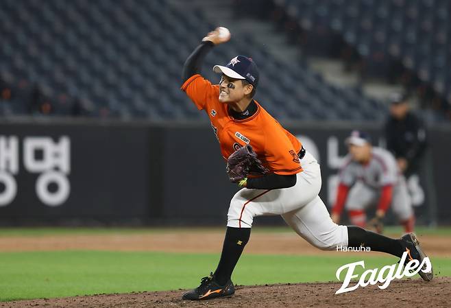 박준현이 6일 일본 오키나와의 나하 셀룰러 스타디움에서 열린 2025 WBSC U-18 월드컵 A조 오프닝 라운드 2차전 일본과의 경기에 선발등판, 1⅔이닝 5피안타 1탈삼진 3실점(2자책)으로 패전투수가 됐다. 사진 한화 이글스