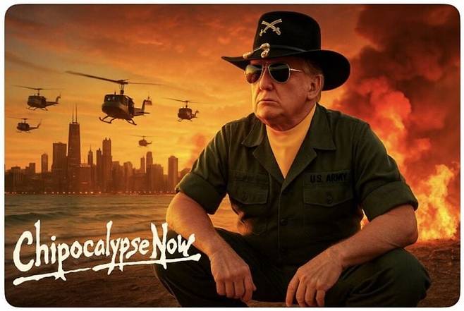 도널드 트럼프 미국 대통령이 트루스소셜에 올린 영화 '지옥의 묵시록' 패러디 사진. /트루스소셜