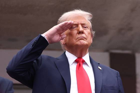 US오픈 결승전을 직관한 트럼프 대통령. AFP=연합뉴스