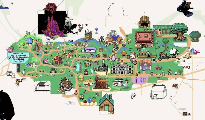 미국 애리조나주 유마 카운티에 있는 ‘더 네이버후드’(The Neighborhood)라는 모임은 현지 주민 크리스타 라이더가 더블유플레이스에 그린 마을 지도. 더블유플레이스 캡처