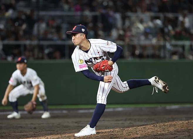 ▲ 직구 최고 구속 158㎞를 자랑하는 일본 특급 유망주 이시가키 겐키. ⓒ WBSC