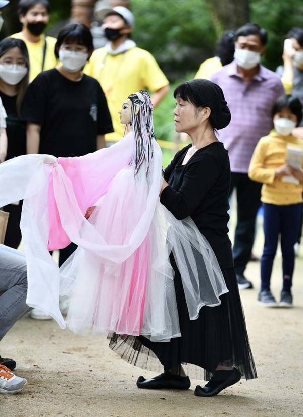 고규미 씨의 인형극 공연 / 사진=오마이뉴스