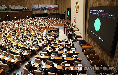 AI 기본법이 지난해 12월 26일 열린 국회 본회의에서 통과되고 있다. 연합뉴스\