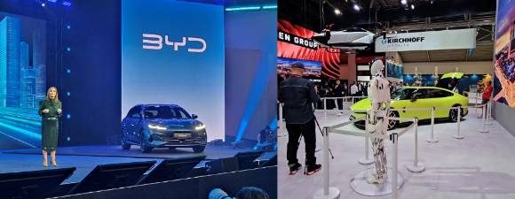 BYD 발표와 샤오펑 전시. [사진=정구민 국민대 교수]