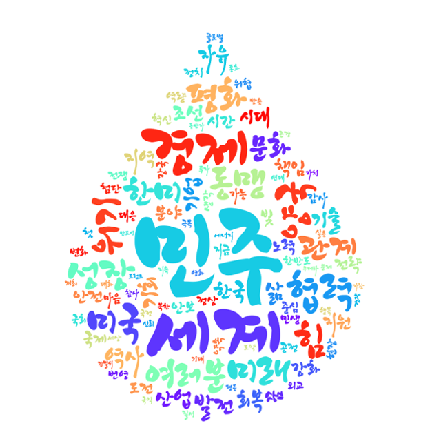 대통령실 홈페이지의 '대통령의 말과 글'에 올라와 있는 이재명 대통령의 발언을 분석해 언급한 빈도수가 많은 상위 100개 단어를 시각화했다. 그래픽=박서영 데이터분석가