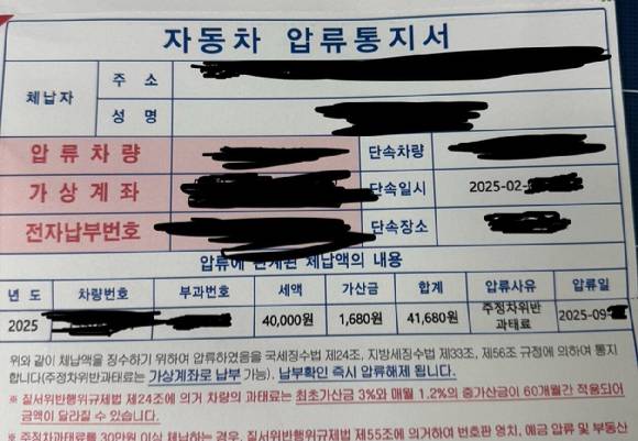 직원이 몰래 회사차를 사용했다 압류 통지서를 받았다는 사연이 올라왔다. [사진=온라인 커뮤니티]