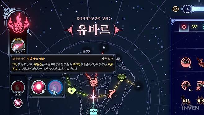 ▲ 캐릭터의 특징을 변화시키는 패시브, 정체성 기억