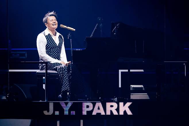 J.Y. Park performs during his 30th debut anniversary concert "Still JYP" at Tokyo Dome City Hall in February. (JYP Entertainment)
