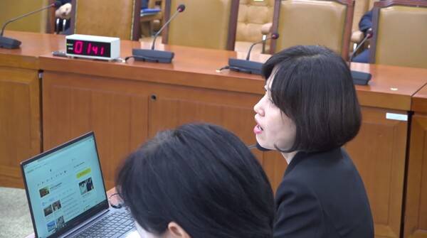 ▲박은정 조국혁신당 의원은 10일 국회 법사위에서 성추행당이나 똑바로 하라는 신동욱 국민의힘 의원을 향해 내란당이나 챙기라고 맞서고 있다. 사진=미디어오늘 영상 갈무리
