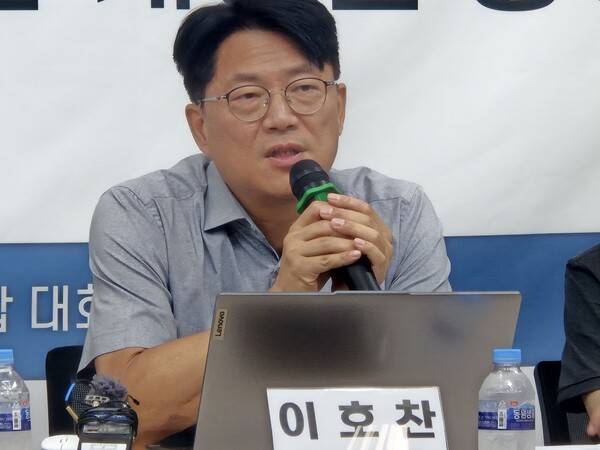 ▲이호찬 언론노조 위원장. 사진=김예리 기자