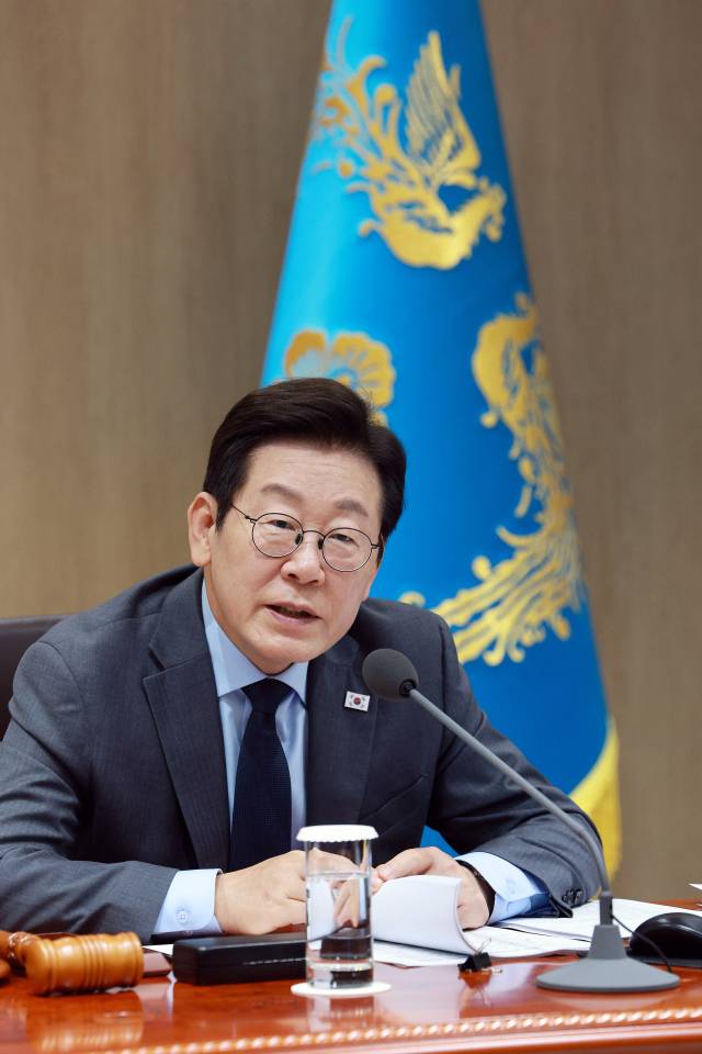 이재명 대통령이 9일 서울 용산 대통령실에서 열린 국무회의에서 발언하고 있다. 연합뉴스