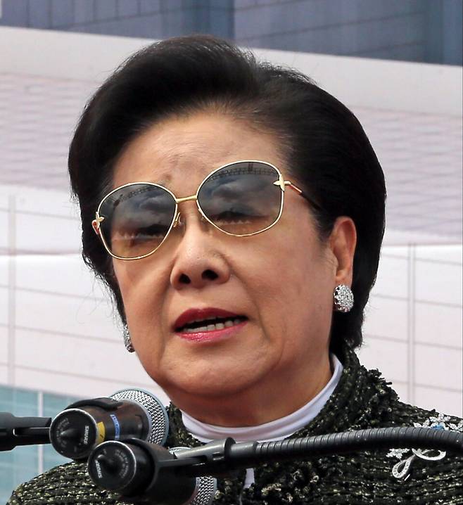 2013년 한학자 세계평화통일가정연합 총재 자료사진. ⓒ연합뉴스