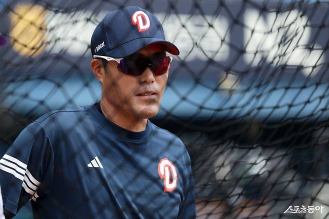 조성환 두산 감독대행은 선발 라인업으로 말한다. 사진제공｜두산 베어스