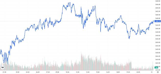 TV 국제 금시세(금값) 0.40% 상승 (3646달러)