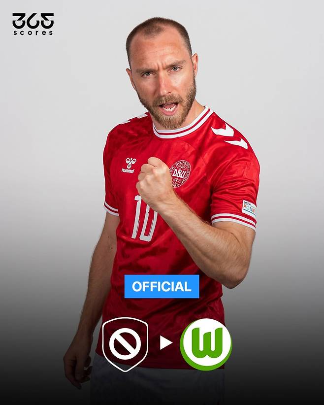 11일 볼프스부르크에 합류한 에릭센. 사진=365Scores