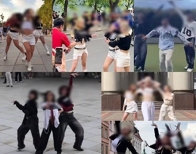 '케이팝 데몬 헌터스' OST '골든'의 댄스 챌린지를 하고 있는 해외 팬들 /사진=틱톡 캡처