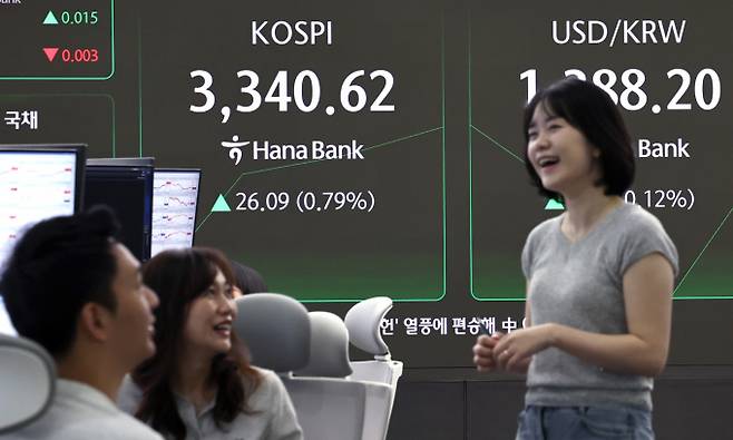 선물옵션 동시만기일인 11일 네 마녀의 날로 인한 증시 영향이 제한적인 모습이다. 사진은 이날 서울 중구 하나은행 딜링룸 전광판./사진=뉴스1