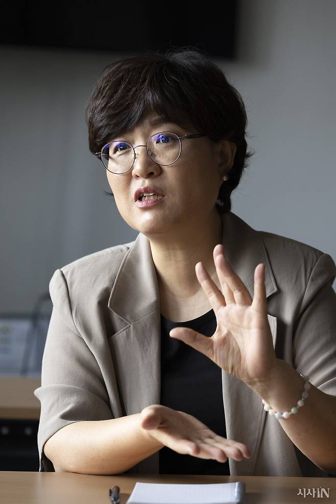 현직 고등학교 영어 교사이기도 한 정미라 교육정책디자인연구소 부소장. ⓒ시사IN 이명익