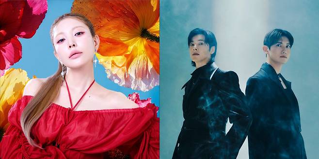 SM의 자랑이자 케이팝의 위대한 자산이기도 한 보아(왼쪽)와 동방신기가 일본 드라마 OST를 통해 컬래버 곡을 선보인다. 사진제공|SM엔터테인먼트